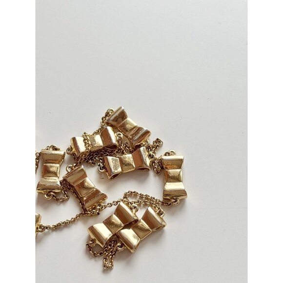KATE SPADE Take a Bow 24K Gold Plated Station Scatter Bows Long Necklace - Picture 5 of 13